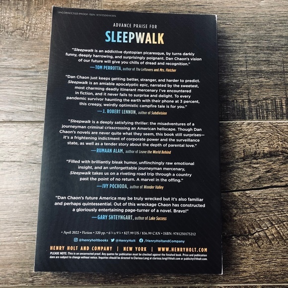 Sleepwalk by Dan Chaon (ARC Uncorrected Proof) - Picture 2 of 2